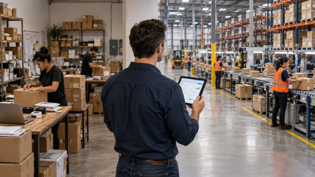 Shopify warehouse management comparison between an in-house stockroom and a 3PL