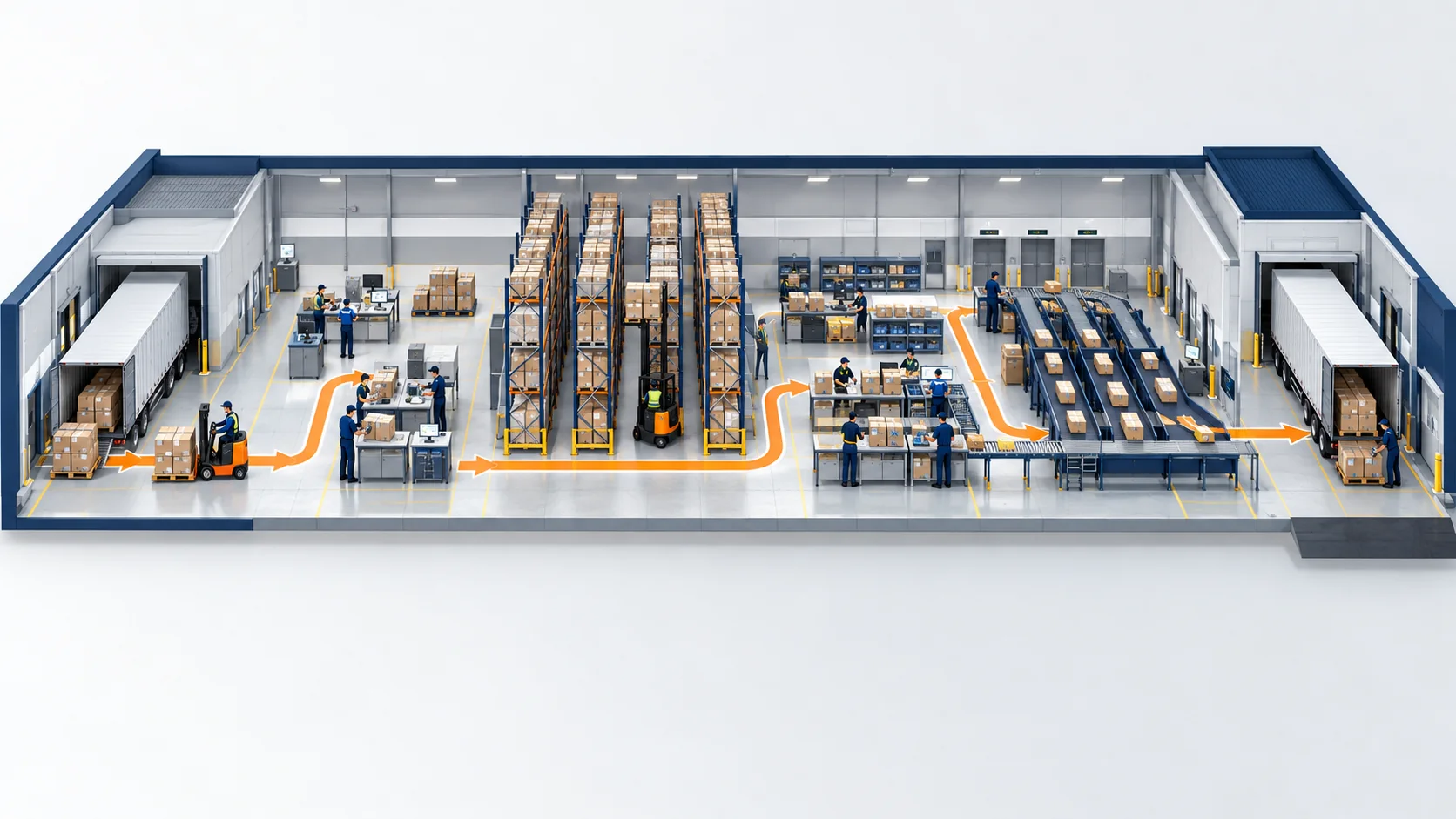 3PL Warehouse Workflow Third-party logistics warehouse workflow from inbound receiving to outbound shipping